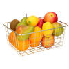 Fruitschaal/fruitmand industrieel metaal goud 28 x 22 x 13 cm - Fruitschalen