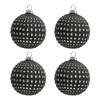 Clayre & Eef Grijze Doos kerstballen Ø 8 cm (set 4) 6GL3290