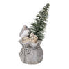 Clayre & Eef Grijze Decoratie vogel LED 9*9*15 cm 6PR3467