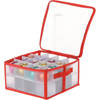 Kerst opbergbox - voor 32x kerstballen - 30 x 30 x 15 cm - opruimen/opbergen - Kerstballen opbergboxen