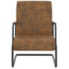 The Living Store stoel Industrieel bruin/zwart 64.5 x 77 x 88.5 cm (B x D x H) 100% polyester/metaal 110 kg