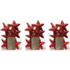 18x Kunststof sterren kerstballen glans/mat/glitter kerstrood 7 cm kerstboom versiering/decoratie - Kersthangers