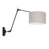 Steinhauer Wandlamp prestige chic 8119 zwart kap grijs linnen