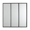 Spiegel Vierkant Raam Drieluik Metaal 62x62x2 cm - Zwart