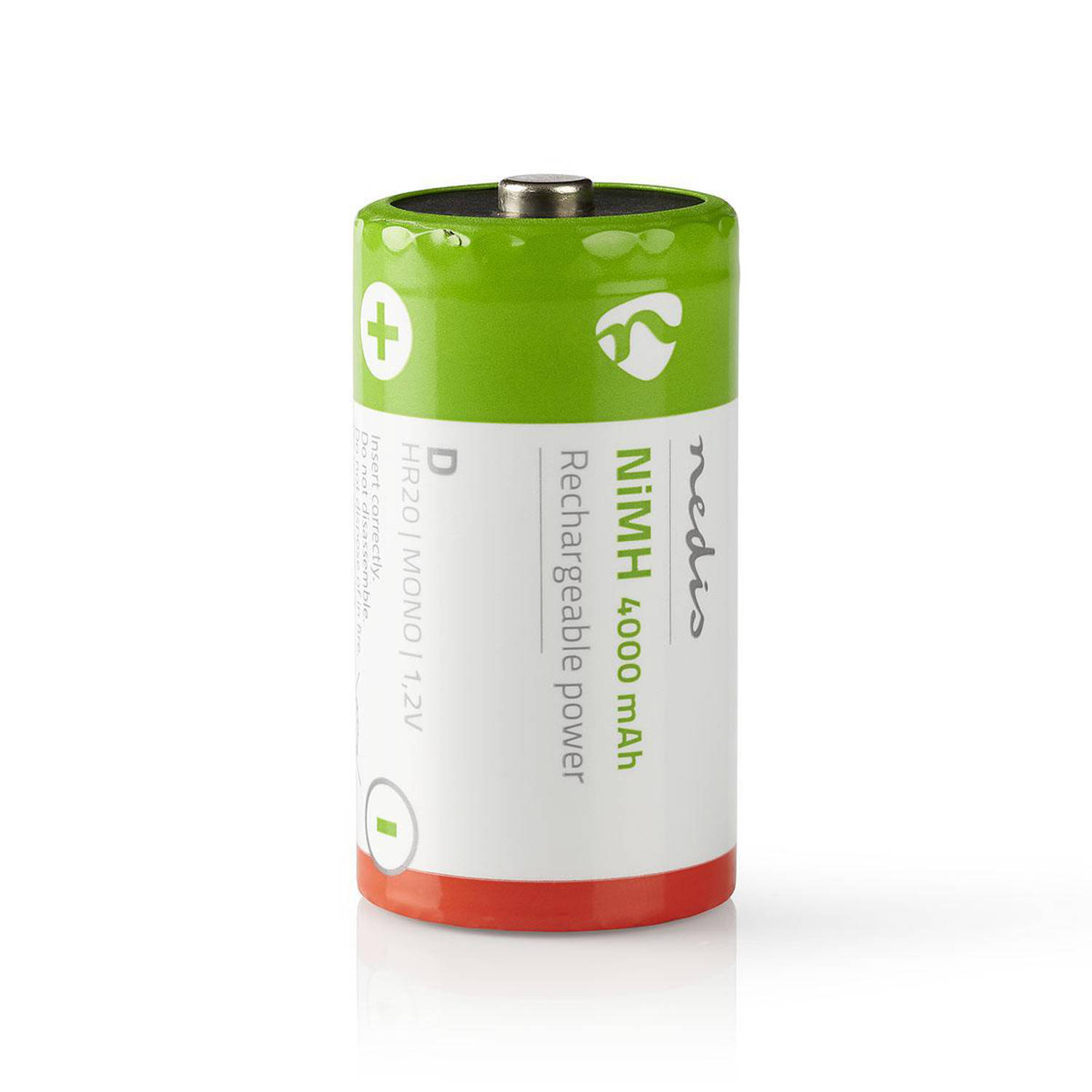 Nedis Oplaadbare NiMH-Batterij D - BANM40HR202B - Groen