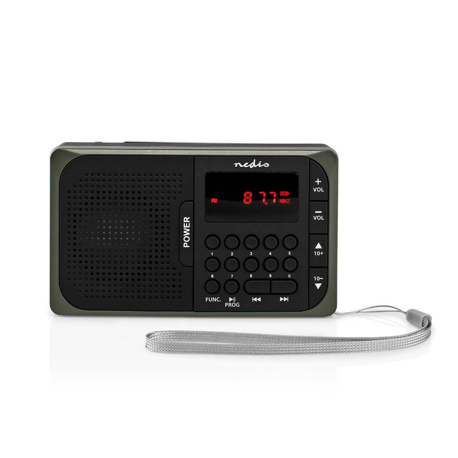 FM-radio | 3,6 W | USB-poort & microSD-kaartsleuf | Zwart-grijs