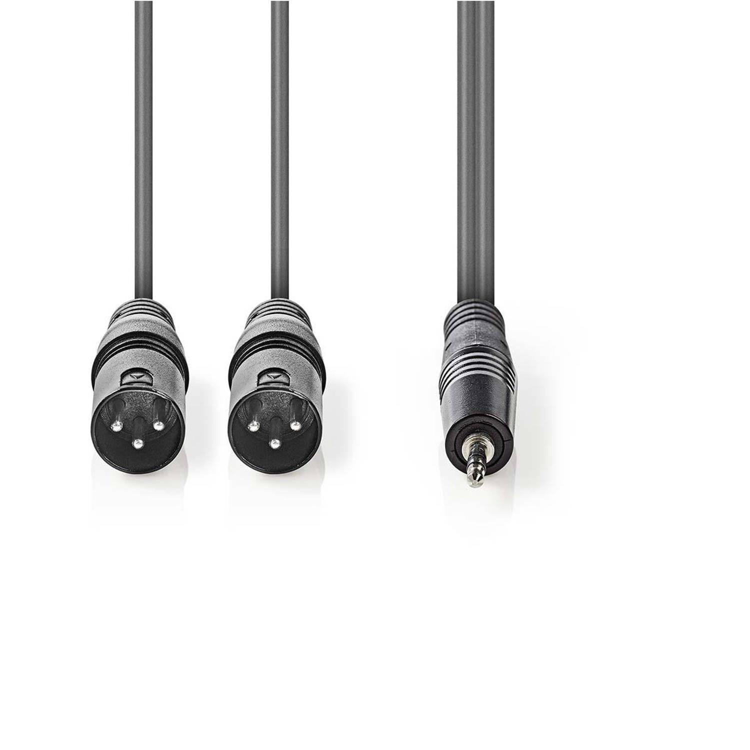 XLR-Audiokabel | 2x XLR 3-pins male 3,5 mm male | 3,0 m | Grijs