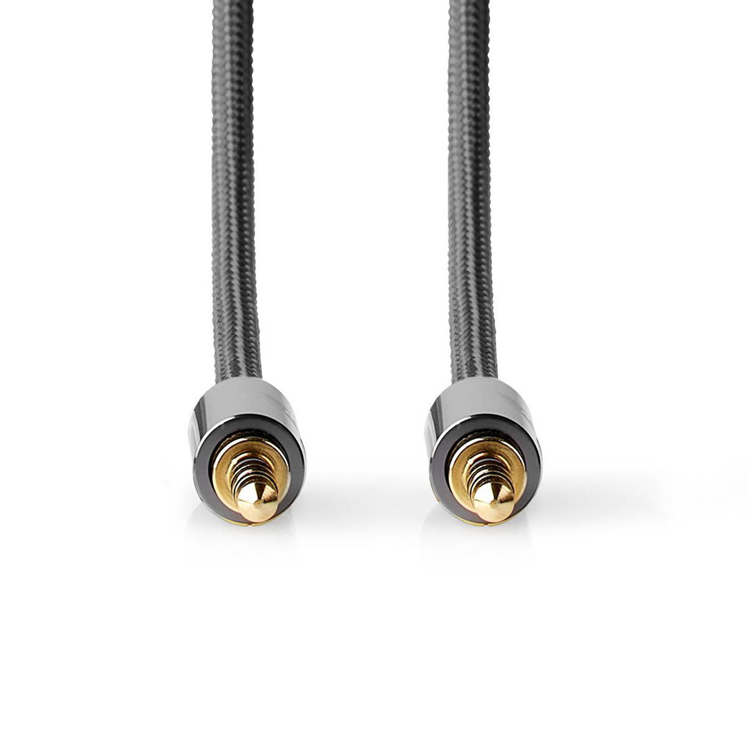 Stereo-Audiokabel | 3,5 mm Male 3,5 mm Female | Gun Metal Grey | Gevlochten kabel
