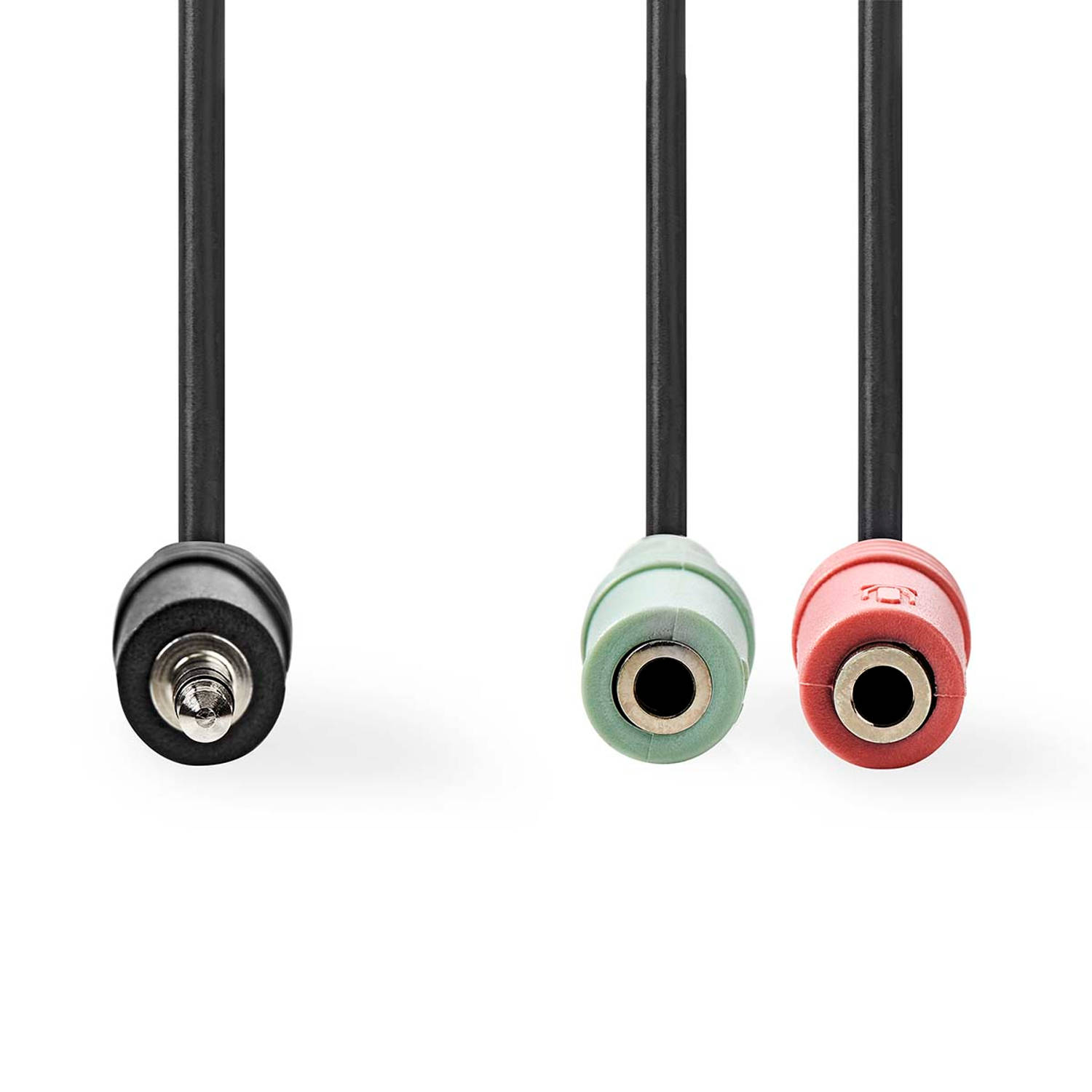 Audiokabel Headset | 3,5 mm Male 2x 3,5 mm Female | 0,2 m | Zwart