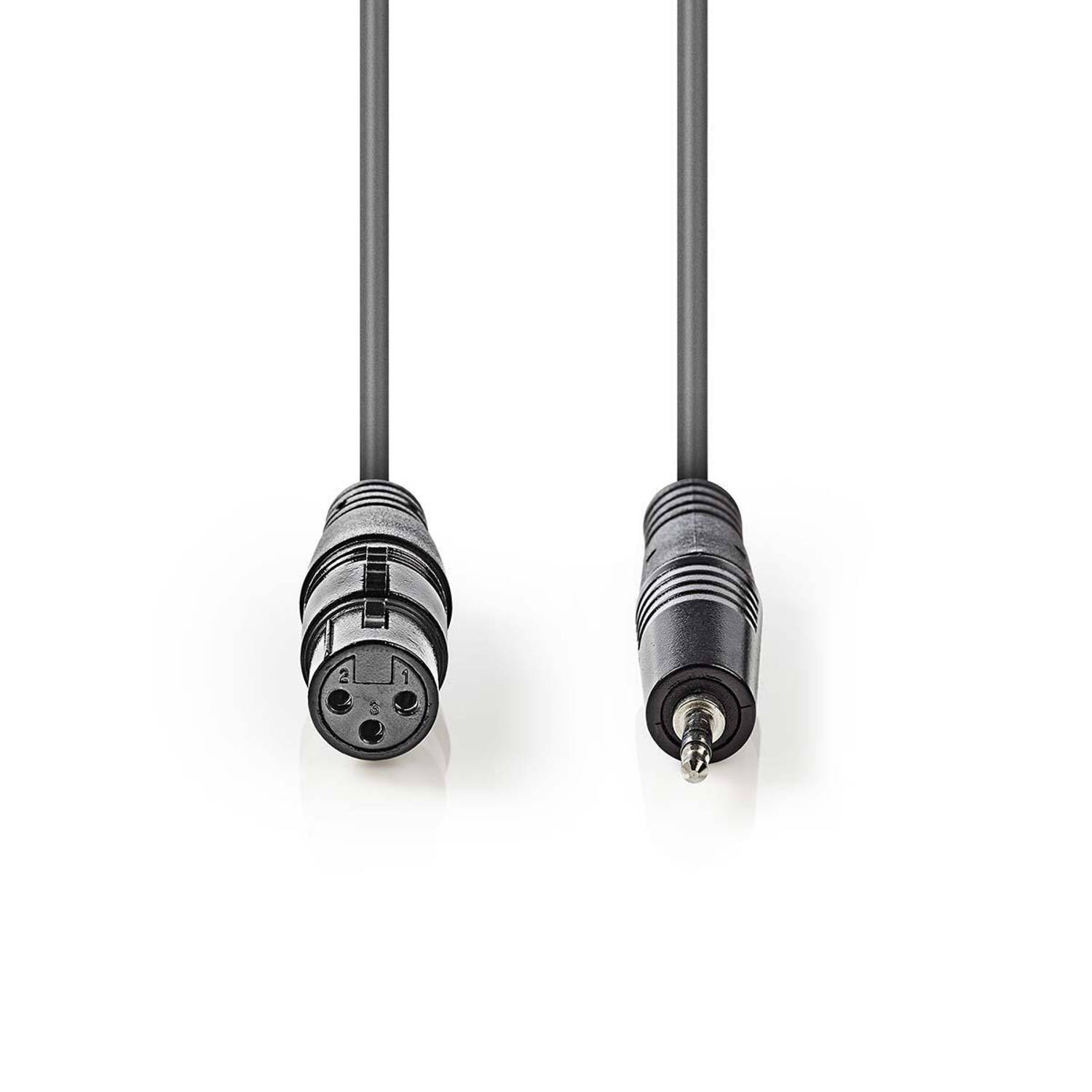 Gebalanceerde XLR-Audiokabel | XLR 3-pins female 3,5 mm male | 1,0 m | Grijs