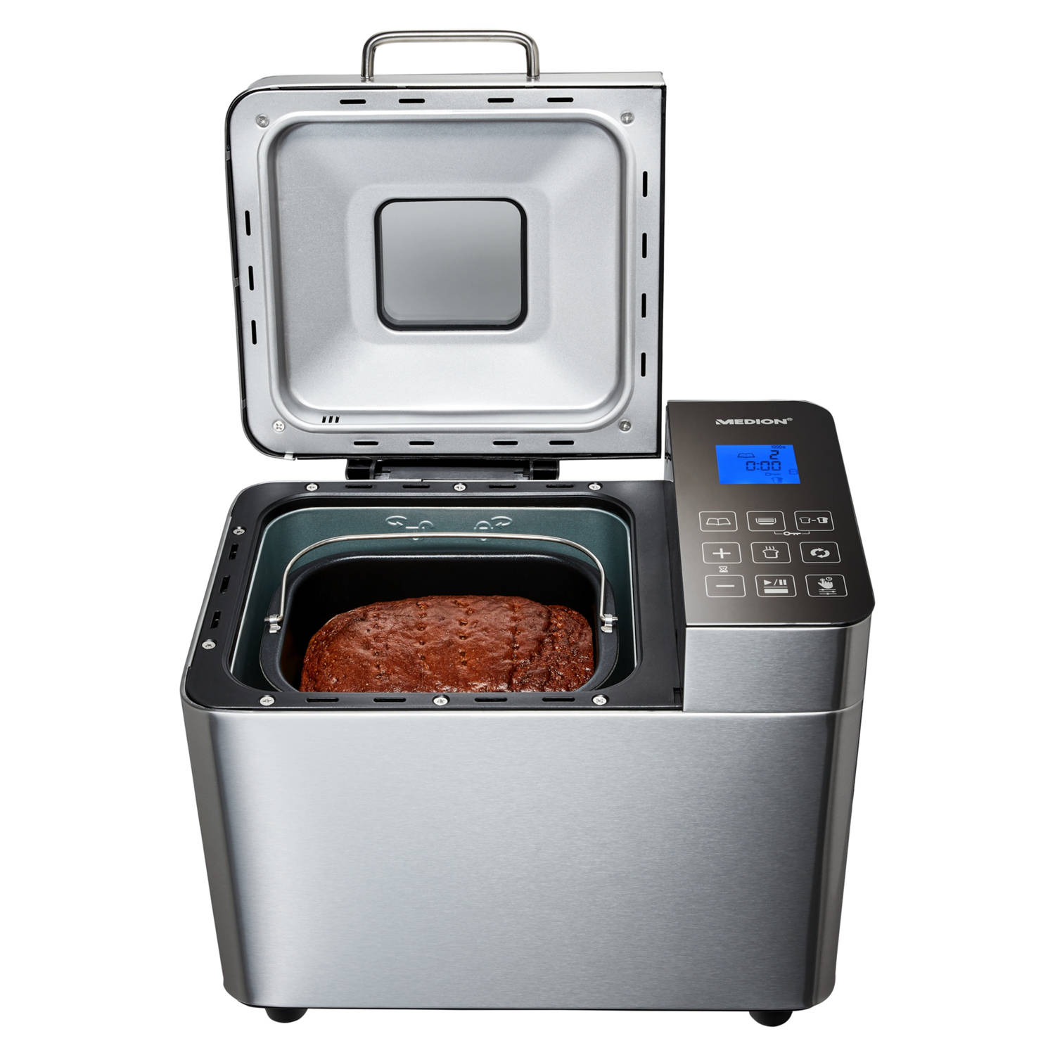 Medion MD10241 - Broodbakmachine - 20 programma&apos;s - 600 watt - 1 kg - 3 bruiningsniveaus - Zilver