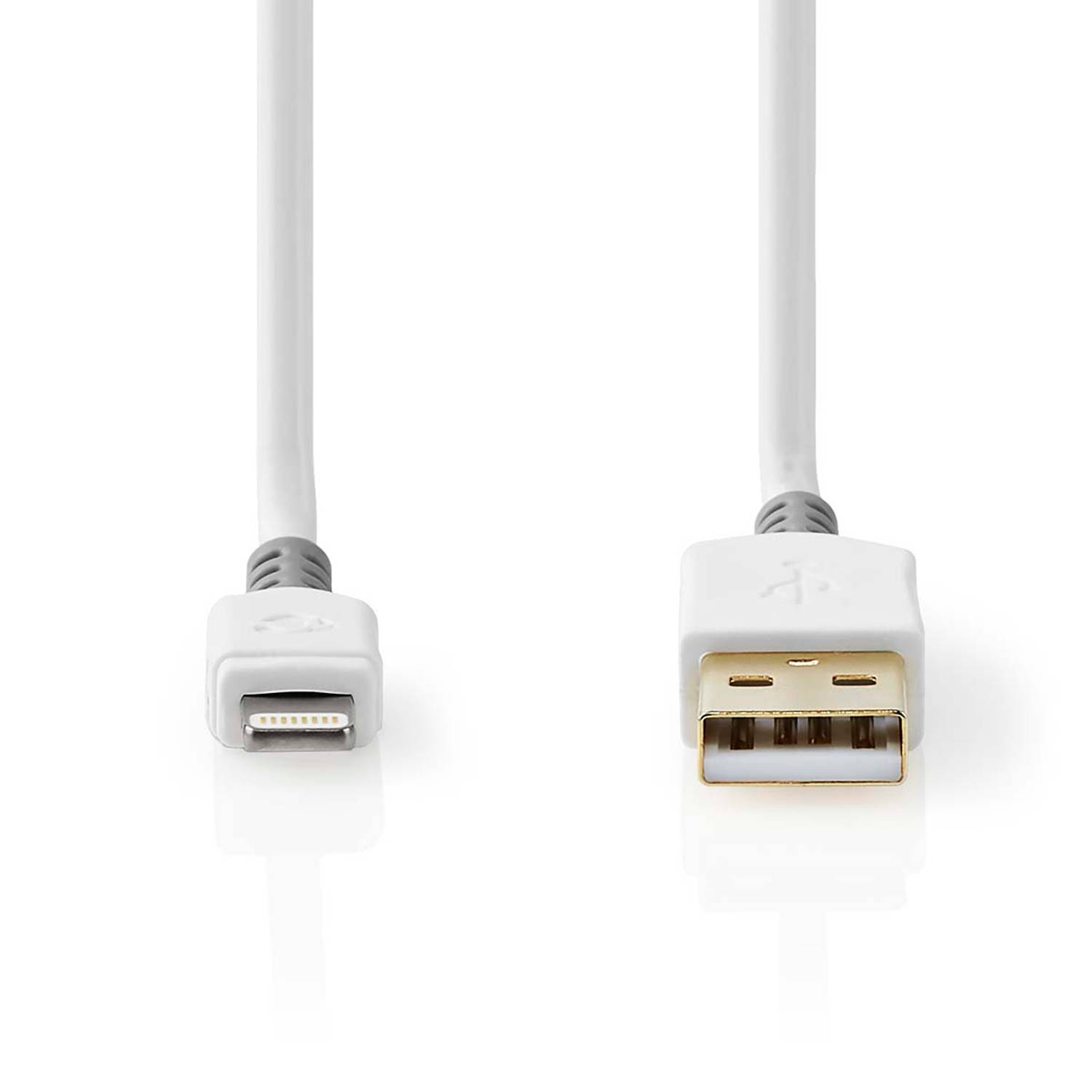 Data- en Oplaadkabel | Apple Lightning 8-pins male USB A male | 1,0 m | Wit