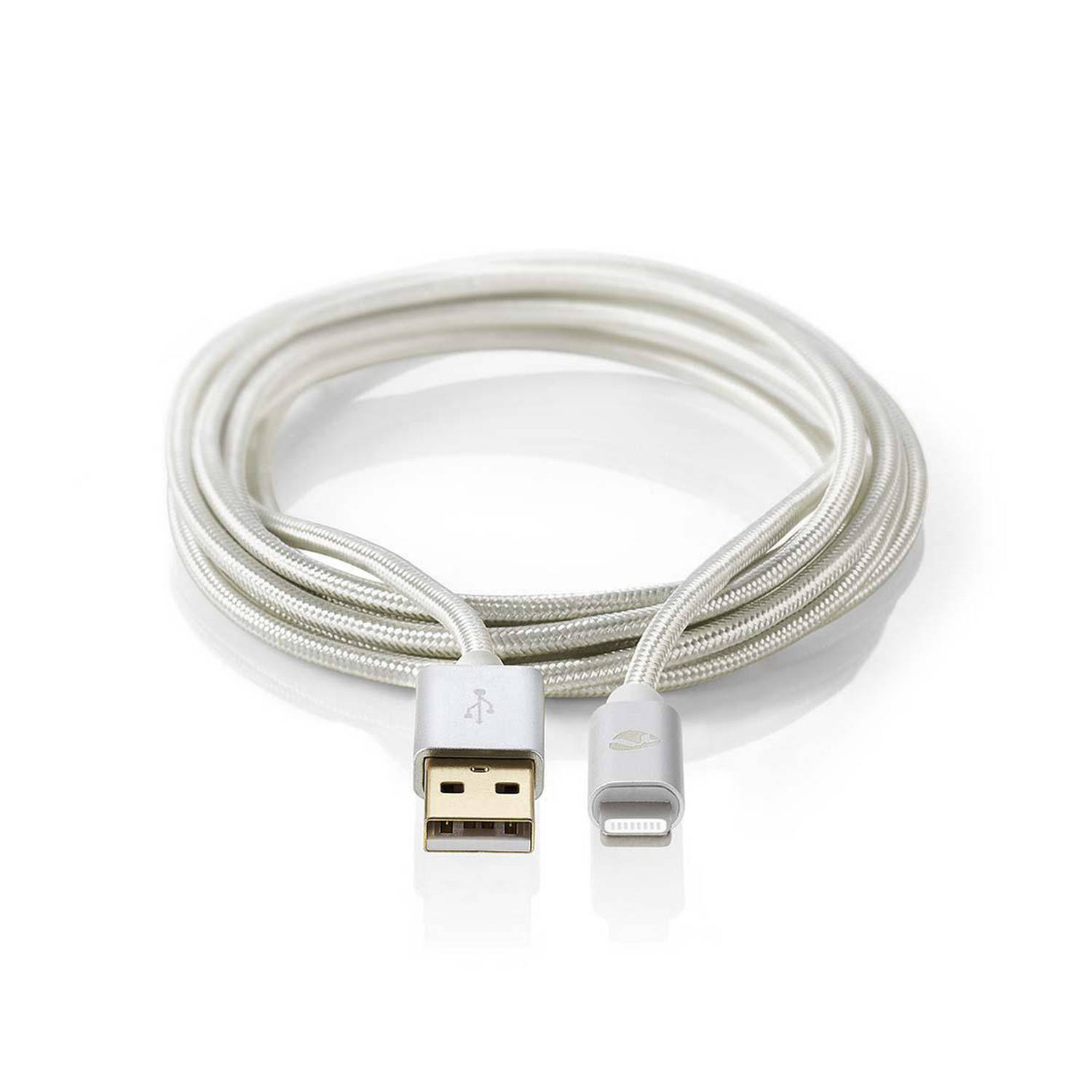 Data- en Oplaadkabel | Apple Lightning 8-pins male USB A male | 1,0 m | Aluminium