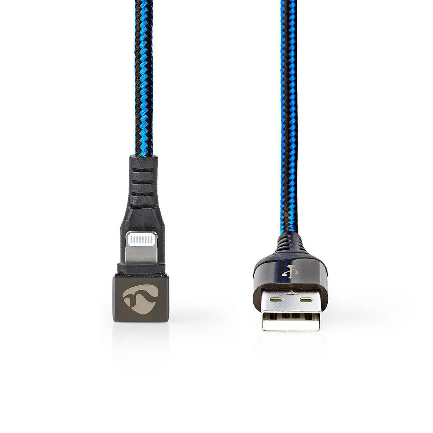 Data- en oplaadkabel | USB-A Male naar Apple Lightning 8-pins Male | 180°-aansluiting voor gaming |