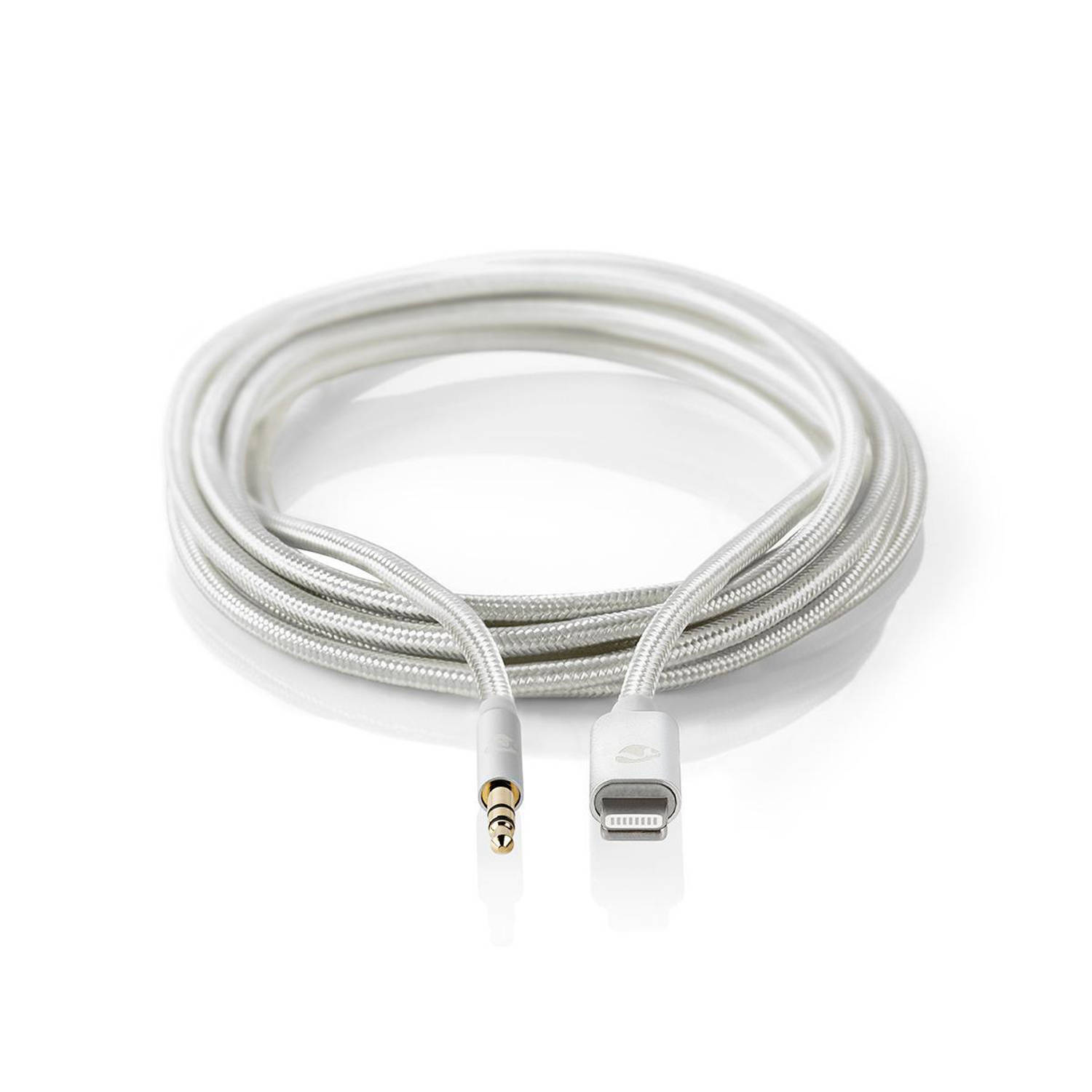 Apple Lightning Koptelefoon Adapterkabel | Apple Lightning 8-Pins Male 3,5 mm Male | 1,00 m | Alum