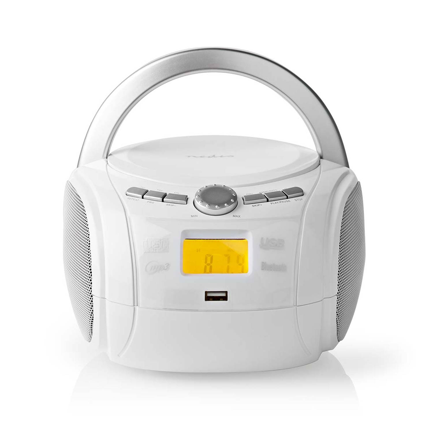 Boombox | 9 W | Bluetooth® | CD-speler-FM-Radio-USB-AUX | Wit