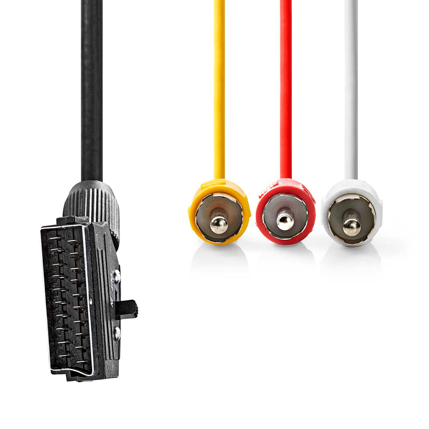 Schakelbare SCART-Kabel | SCART Male 3x RCA Male | 1,0 m | Zwart