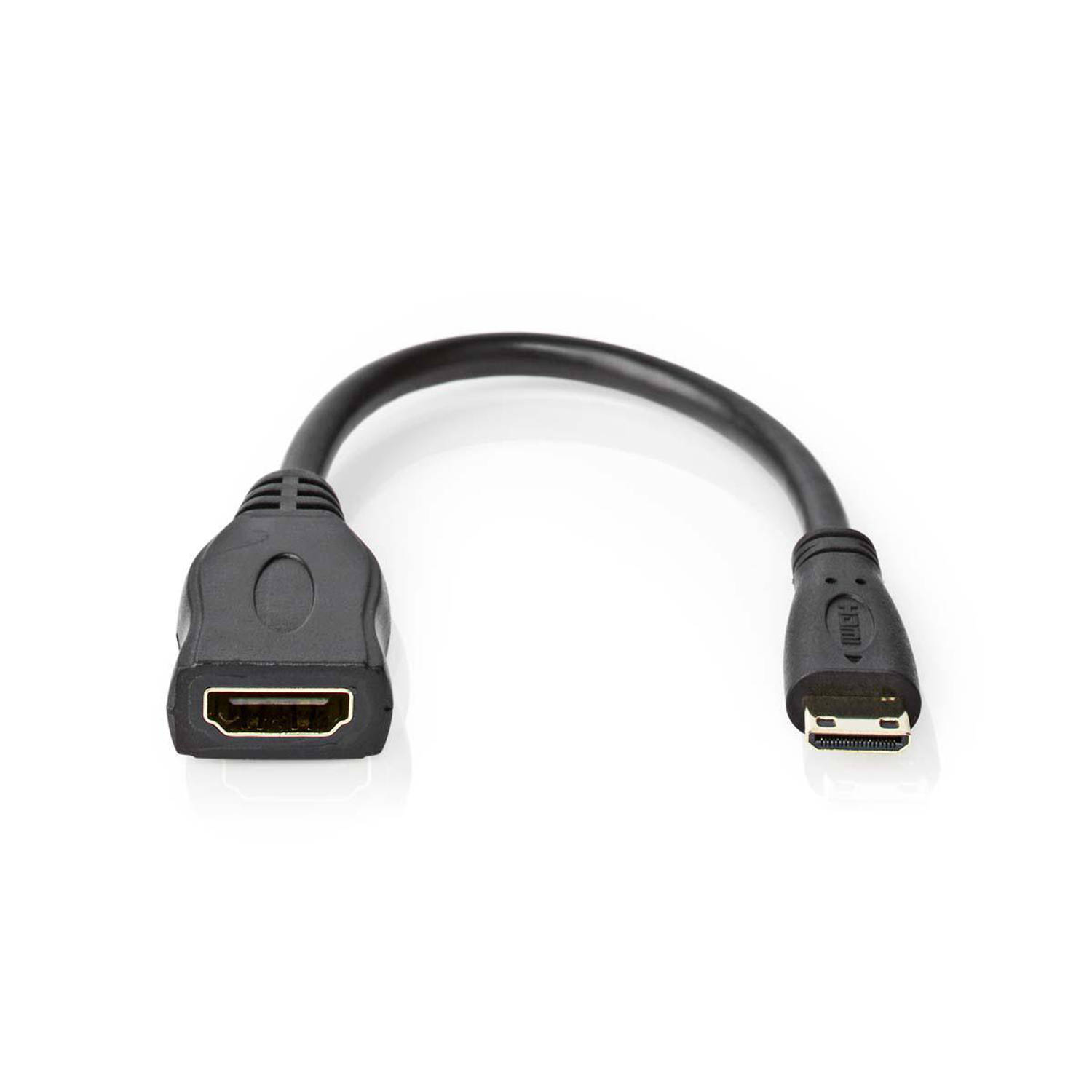 High Speed HDMI™-kabel met Ethernet | HDMI™-mini-connector HDMI™ female | 0,2 m | Zwart