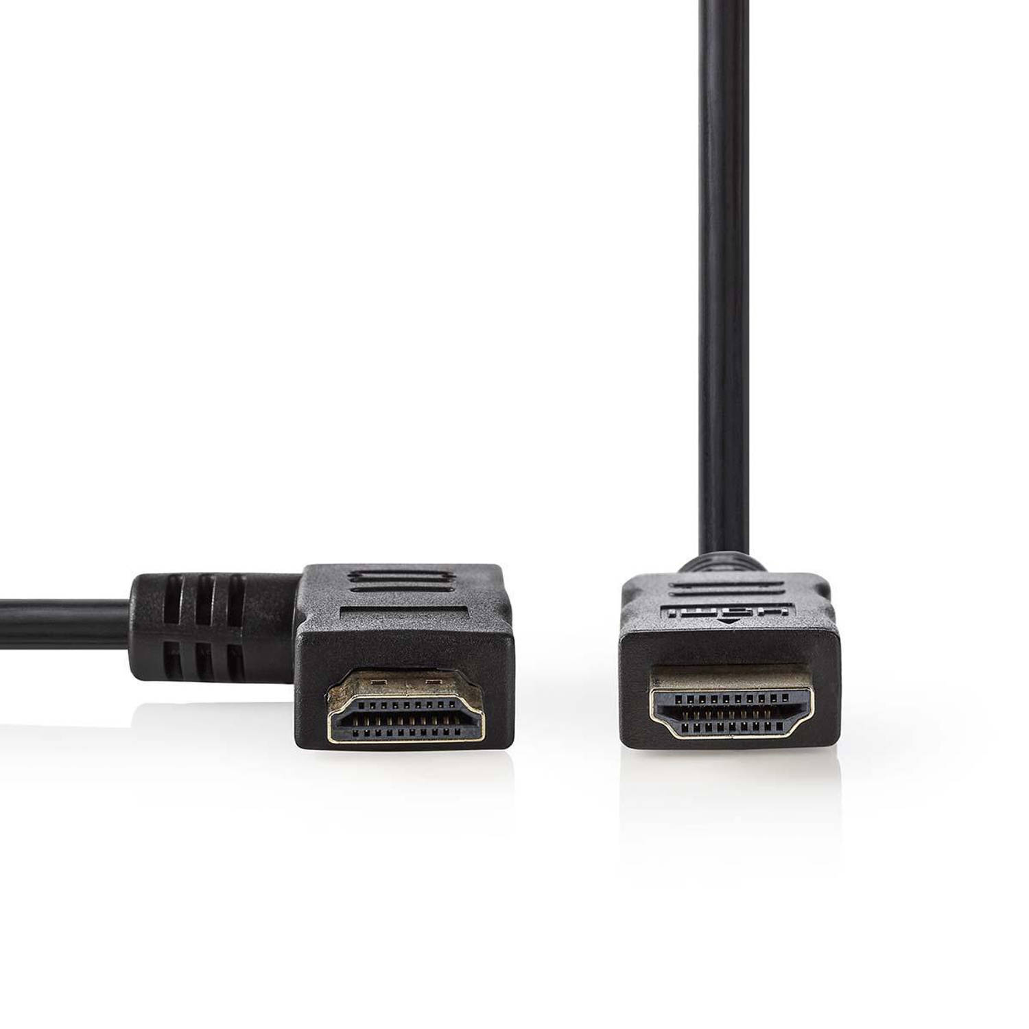 High Speed HDMI Kabel met Ethernet rechts Haaks 1,5 mrt zwart