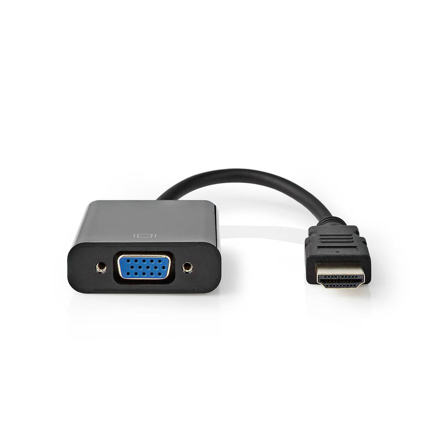 HDMI™ VGA-Adapterkabel | HDMI™-Connector | VGA Female + 3,5mm-Uitgang | 0,2 m | Zwart