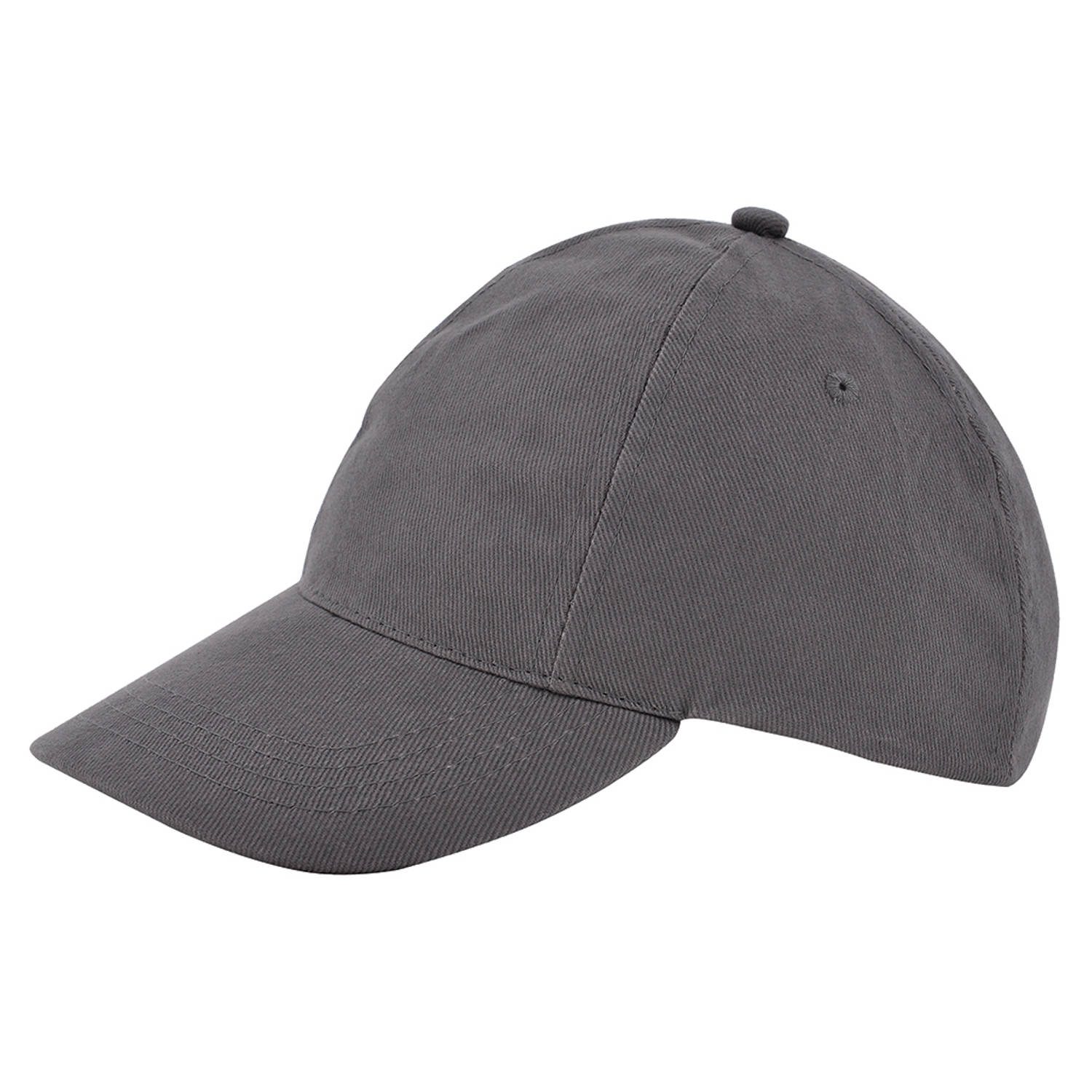 Kinder 5 Panel Cap - 100 % Geborsteld Katoen - Donkergrijs