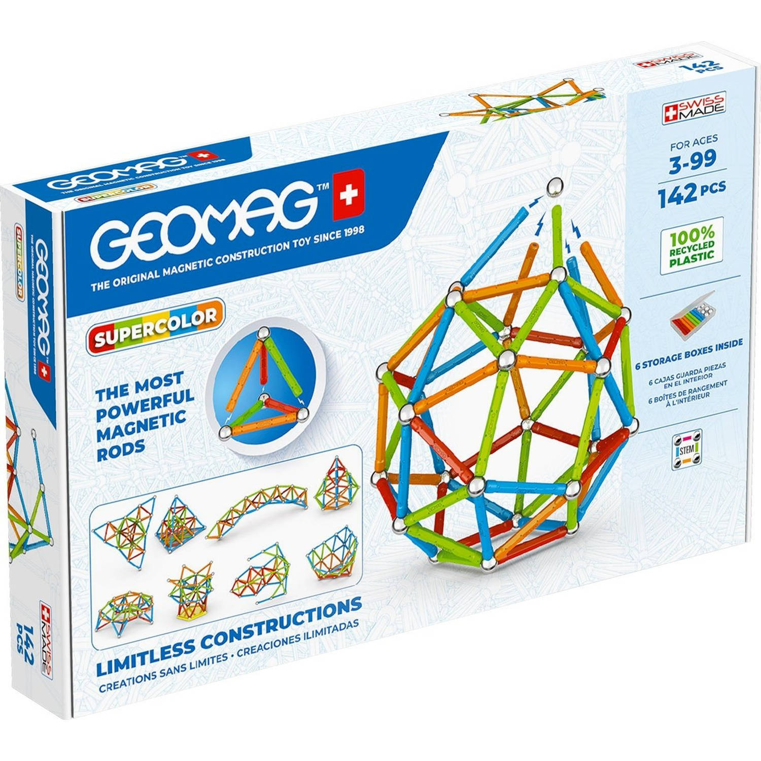 Geomag Super Color Recycled 142 delig multicolor