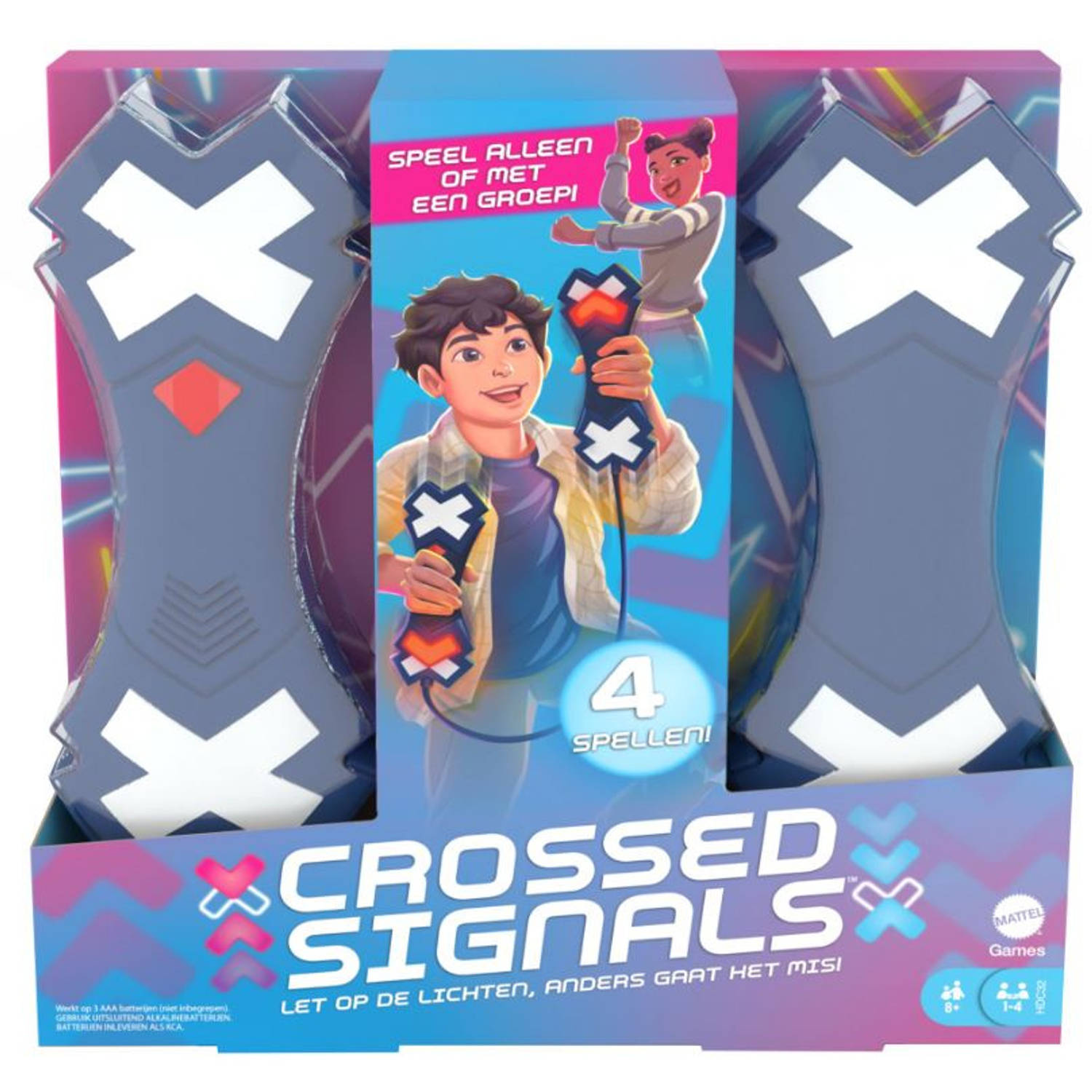 Mattel spel Crossed Signals Frans junior 45 x 25 cm blauw
