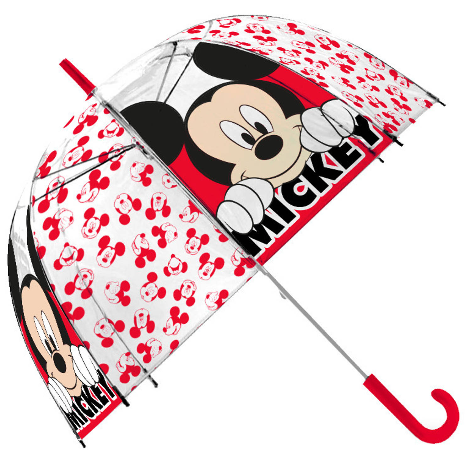 Disney paraplu Mickey Mouse junior 70 cm PVC wit-rood
