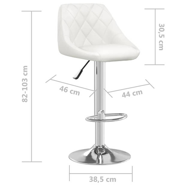 vidaXL Barstoelen 2 st kunstleer wit