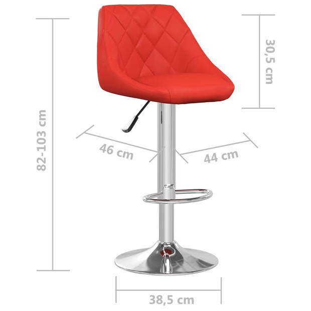 vidaXL Barstoelen 2 st kunstleer rood