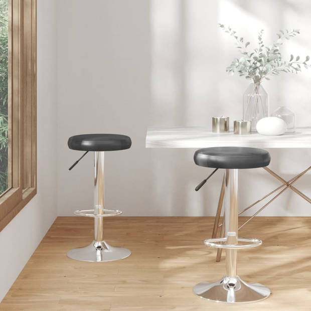 vidaXL Barstoelen 2 st kunstleer zwart