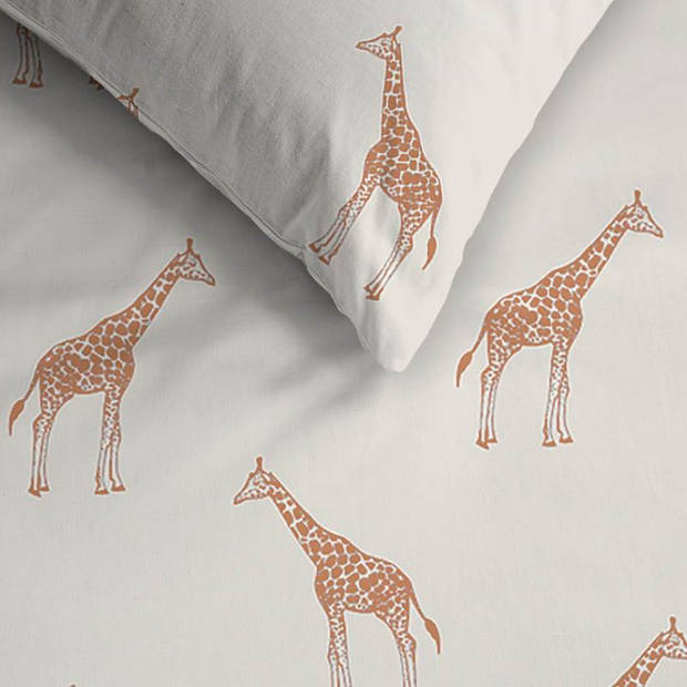 Ambiante Giraffa dekbedovertrek - Lits-jumeaux (240x200/220 cm + 2 slopen) - Katoen - Sand
