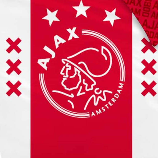Ajax dekbedovertrek - Katoen - 1-persoons (140x200 cm + 1 sloop) - Rood