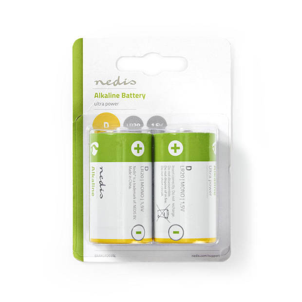 Nedis Alkaline-Batterij D - BAAKLR202BL - Groen