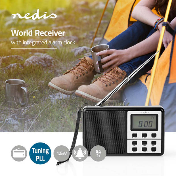 Nedis Wereldradio - RDWR1100BK - Zwart