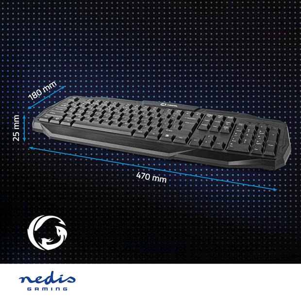 Nedis Bedraad Gaming Toetsenbord - GKBD100BKUS