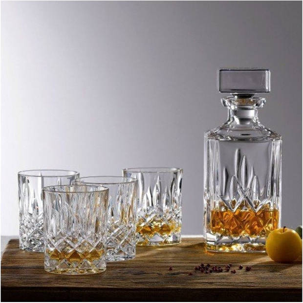 2 Stuks glazen whisky 1000ml - kristal 2x Kristalglas look whiskey fles Whiskykaraf/whiskyfles met structuur in glas