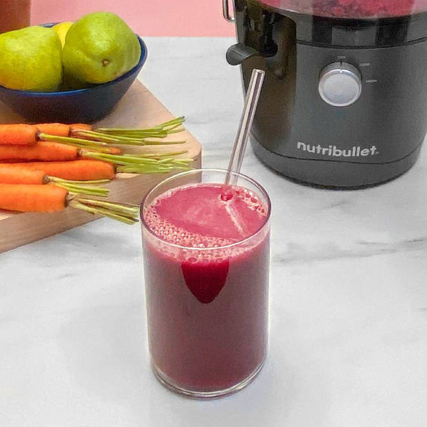 Nutribullet Juicer - 800 ml - 800 Watt - Brede invoertrechter - Handige Sapkan, Schoonmaakborstel en Stamper - Grijs