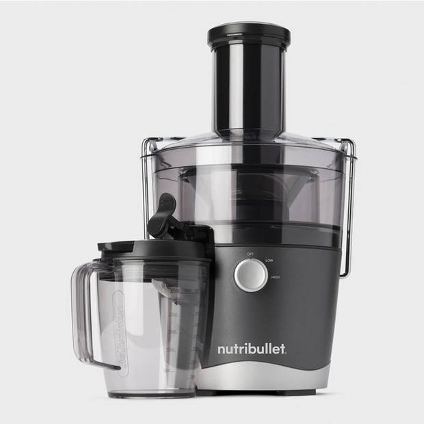 Nutribullet Juicer - 800 ml - 800 Watt - Brede invoertrechter - Handige Sapkan, Schoonmaakborstel en Stamper - Grijs