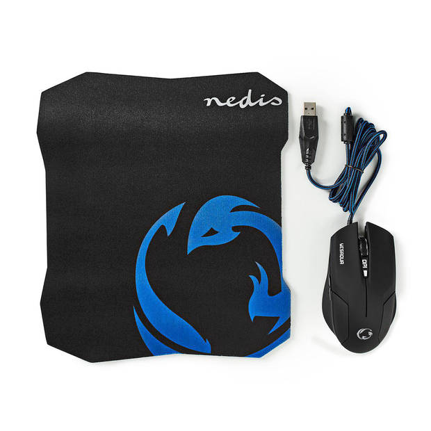 Nedis Gaming Muis & Muismat Set - GMMP100BK