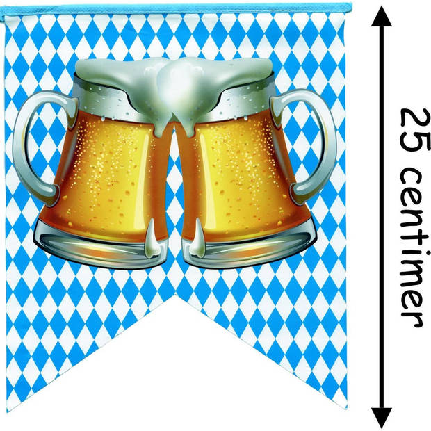 Bier Vlaggenlijn XL Formaat - Oktoberfest - 6 Mtr - Blauw