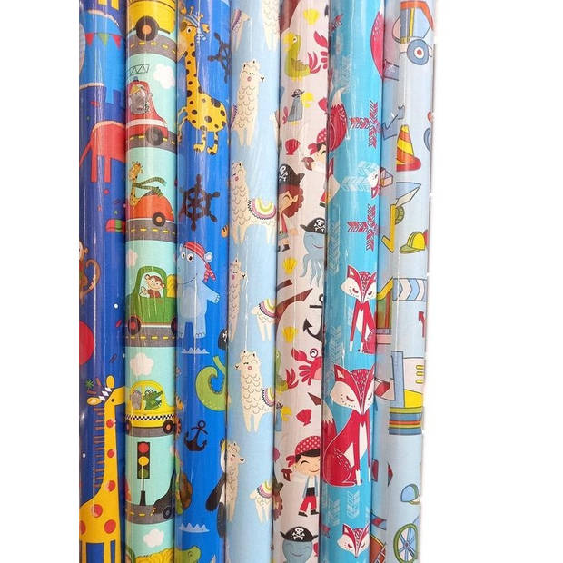 10 rollen Assortiment luxe cadeaupapier - inpakpapier voor kinderen - 200 x 70 cm