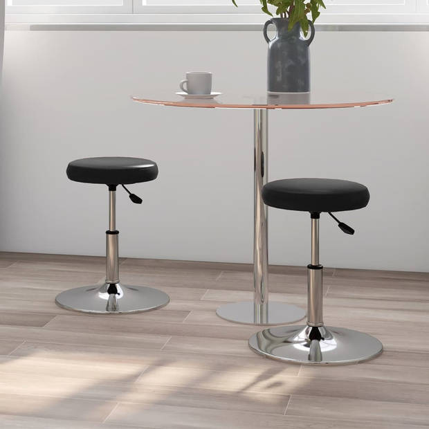 vidaXL Eetkamerstoelen 2 st kunstleer zwart