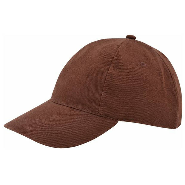 Kinder 5 Panel Cap - 100 % Geborsteld katoen - Bruin