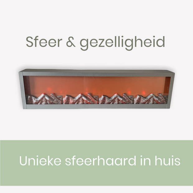 Relaxwonen - Sfeerhaard - Elektrische haard - Met vlam effect - Sfeervol - 80 cm lang - zwart