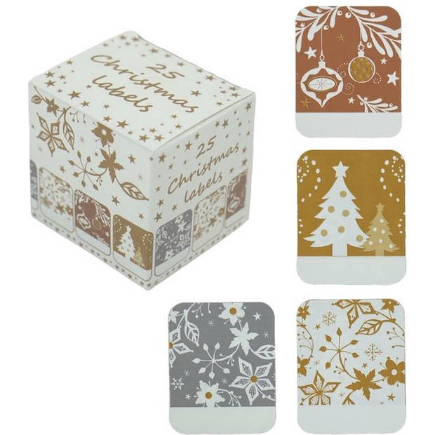 Kerst naam stickers - Kerst labels - box 25 stuks - 2 Stuks