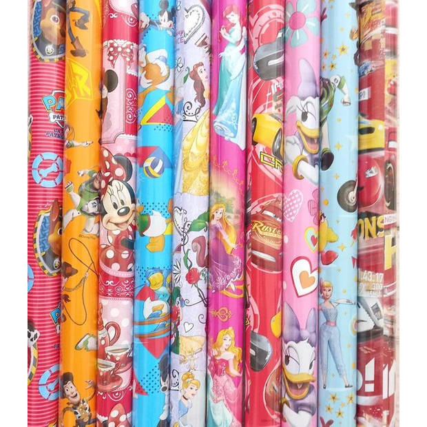 10 rollen Assortiment cadeaupapier Disney inpakpapier voor kinderen - 200 x 70 cm