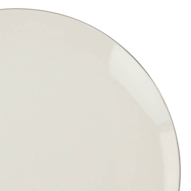 OTIX Dinerborden - 6 Stuks - van Porselein - 26,5 cm - Borden - Wit met Goud - Vaatwasserbestendig - Daisy