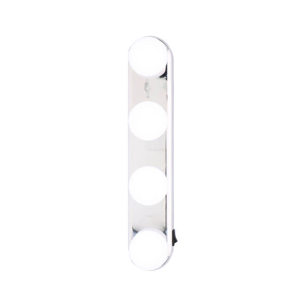 Grundig Wandlamp - Hollywood Spiegellamp - 4x LED Helderwit - Draadloos