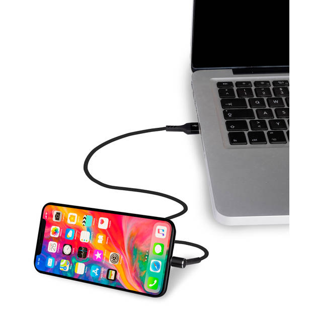 Grundig USB-Kabel - USB-A naar Lightning - Compatibel met iPhone en iPad - 1 Meter - Zwart